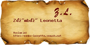 Zámbó Leonetta névjegykártya